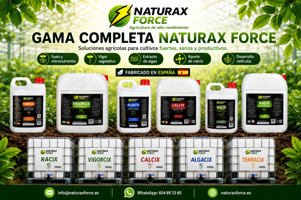 Imagen promocional de la gama completa Naturax Force en español
