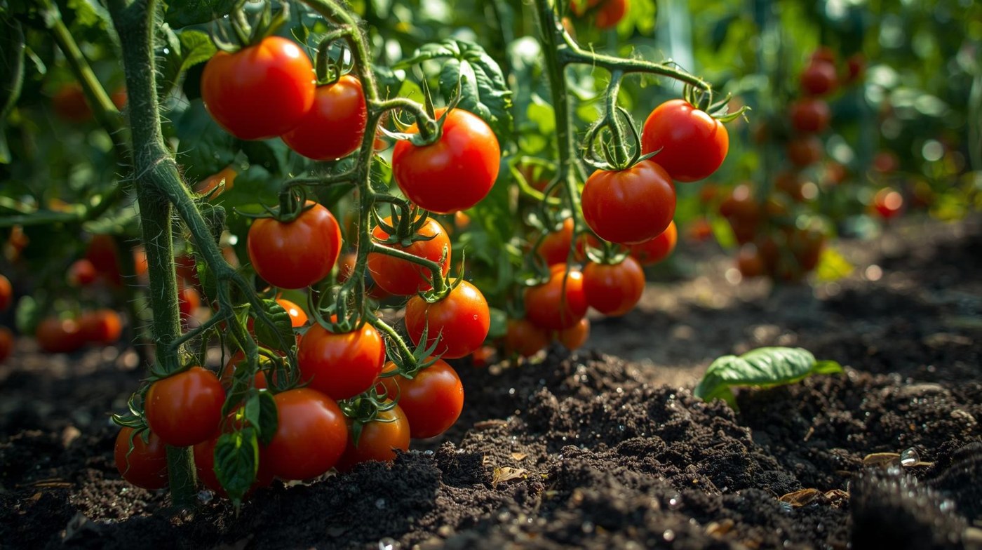 Cultivo hortícola en producción con programa de nutrición vegetal